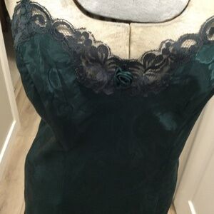 Silk and Satin ,  Beautiful dark green nightdress